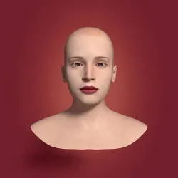 Woman Head Low-poly 3D model