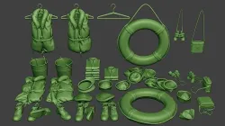 Ww2 US Naval Objects Pack1 3D print model