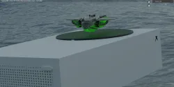 xbox with halo ship floating on water