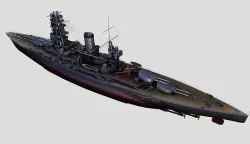 Yamato Battle Ship Low-poly 3D model