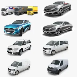 10 - City cars models 3D model Low-poly 3D model