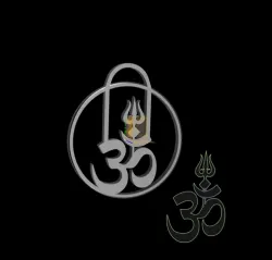 3D Printed Om Symbol with Trishul and Lingam Design