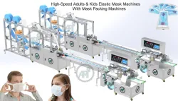 Adults & Kids Elastic Mask Machine With Mask Packing Machines