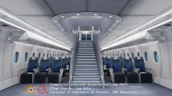Airbus A380 interior 3D model -Welcome part of aircraft Low-poly 3D model