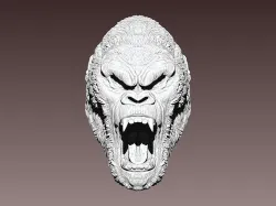 Angry chief boss monkey bust 3D print model