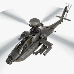 Apache AH-64D US Army Complex Animation Low-poly 3D model