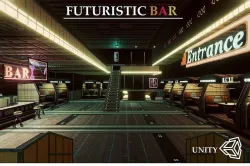 Artsate - Futuristic Bar Environment Low-poly 3D model