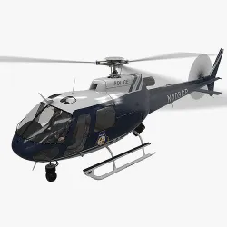 AS-350 Baltimore County Police Animated Low-poly 3D model