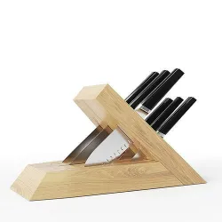 Black 6-Piece Knife Block Set 3D model