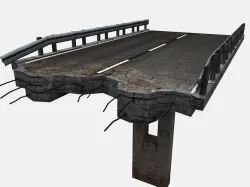 Broken Highway Low-poly 3D model
