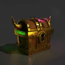 Cartoon Golden Chest Low-poly 3D model