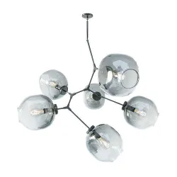 Chandelier branching bubble 6 lamps black 3D model