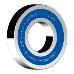 COMPLETE METRIC 6300-2RS, DOUBLE-SEALED BEARING LIBRARY — SolidWorks and Step Models