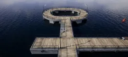 Concrete pier and  bridge Low-poly 3D model
