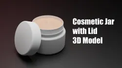 Cosmetic Jar with Lid 3D model