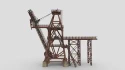 Crane old rusty Low-poly 3D model