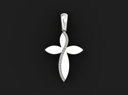 cute little womens cross with stones and diamonds 2676 3D print model