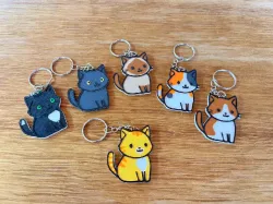 Cute Orange Cat Keychain