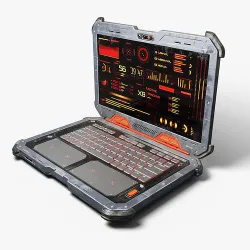 Cyber Scifi Laptop 3D model