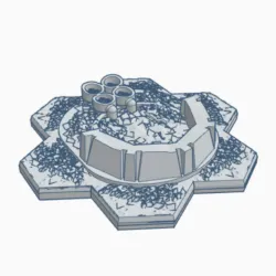 Destroyed Mech Bunker with Coolant Pool with Hex Base MilDHB013