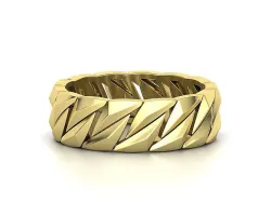 FACET CUBAN CHAIN RING MIAMI RING 7mm Wide 3dmodel 3D print model