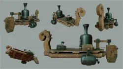 Fantasy Steampunk Dragon Raft Low-poly 3D model