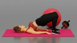 Fitness woman doing half bridge pose  Low-poly 3D model