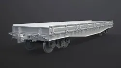 Flat Wagon High-Poly 3D model
