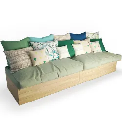 Floated Wooden Bench 3D model