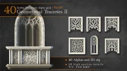 Gothic Ornaments Vol 03  40 Geometrical Tracery II  3D model
