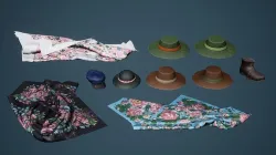 Hats Shawl Boot Low-poly 3D model