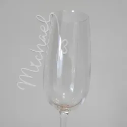 Heart for Glass Label Name Plate Tag
