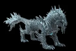 Ice dragon creature Deep dark blue 29k poly game ready Low-poly 3D model