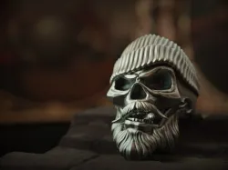 Jewelry Ring Skull With sigar 3D print model