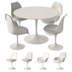 Knoll Tulip Table Set 3D model