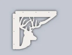Laser cut profile cutiing deer head bracket model