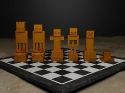 Minecraft Figure Chess Set - TnT Minecraft Character  3D print model