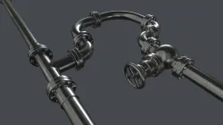 Modular Pipe Set Low-poly 3D model