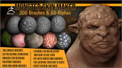 Monster Skin Maker 300 ZBrush Brushes 3D model
