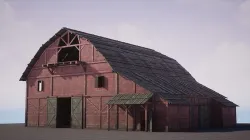 Old West Modular Barn Low-poly 3D model