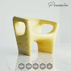Parametric Chair Cuboid Design DXF files 3D model