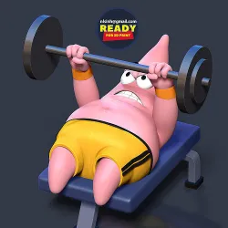 Patrick Star lifts weights 3D print model