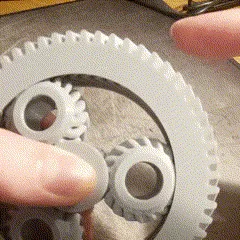 Planetary Gears Fidget Spinner - Double Helix, Print In Place