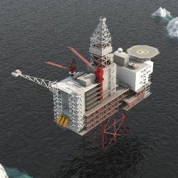 Ringhorne Offshore Oil platform Low-poly 3D model