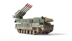 SA-11 soviet surface to air missile system Low-poly 3D model