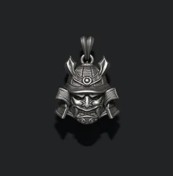 Samurai head pendant 3D print model