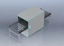 Sanitizing conveyor assembly.