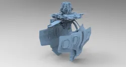 Sci fi Train rail top 2  3D model