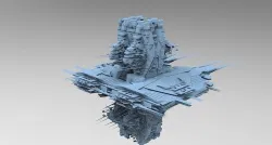 Sci fi Train rail top 3 3D model