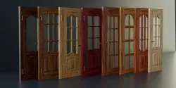 Set of modern interior doors 8 Low-poly 3D model